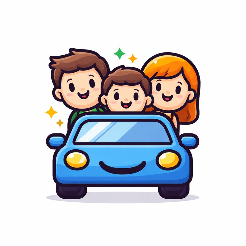 family in the car